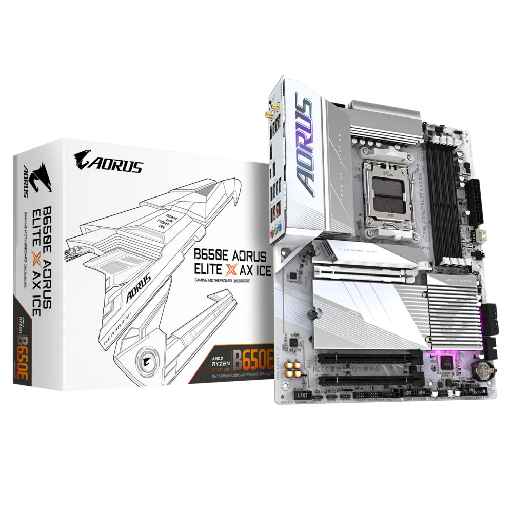 GIGABYTE B650E AORUS ELITE X AX ICE - AMD AM5 DDR5