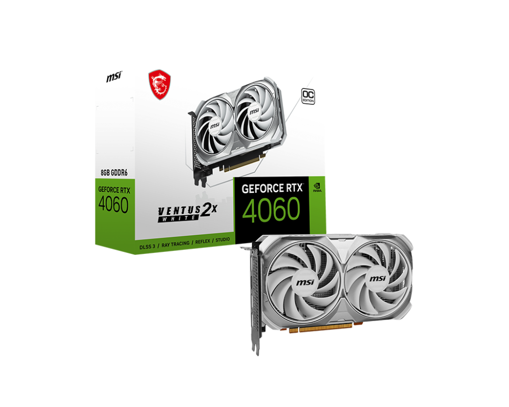 MSI GEFORCE RTX 4060 8GB VENTUS 2X OC EDITION - WHITE