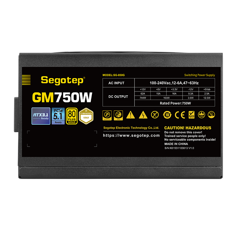SEGOTEP GM750W 80 PLUS GOLD ATX 3.1 FULLY MODULAR - BLACK
