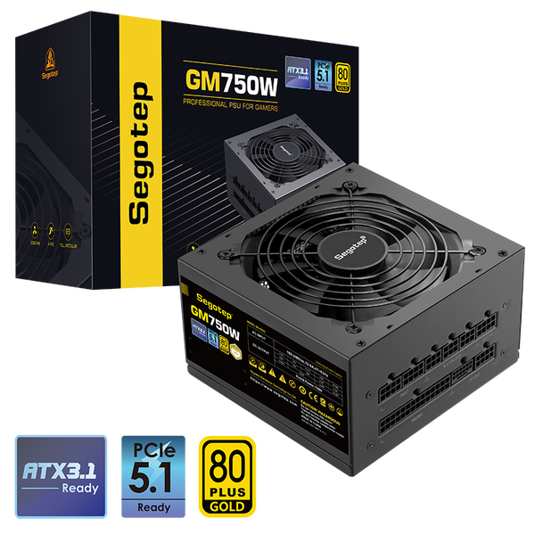 SEGOTEP GM750W 80 PLUS GOLD ATX 3.1 FULLY MODULAR - BLACK