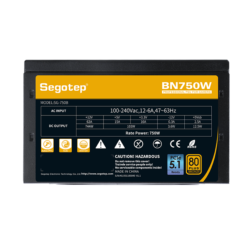 SEGOTEP BN750W 80 PLUS BRONZE ATX 3.0 - BLACK