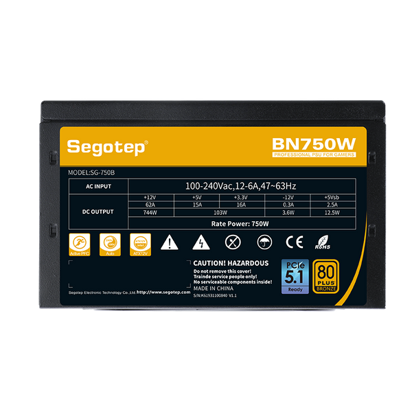 SEGOTEP BN750W 80 PLUS BRONZE ATX 3.0 - BLACK