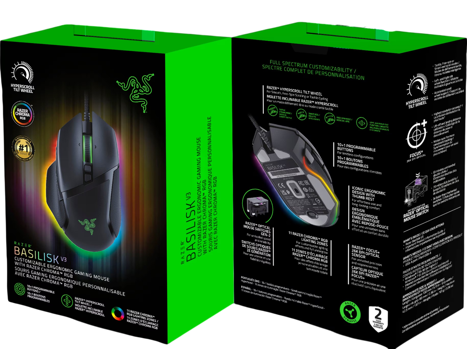 RAZER BASILISK V3 BLACK WIRED