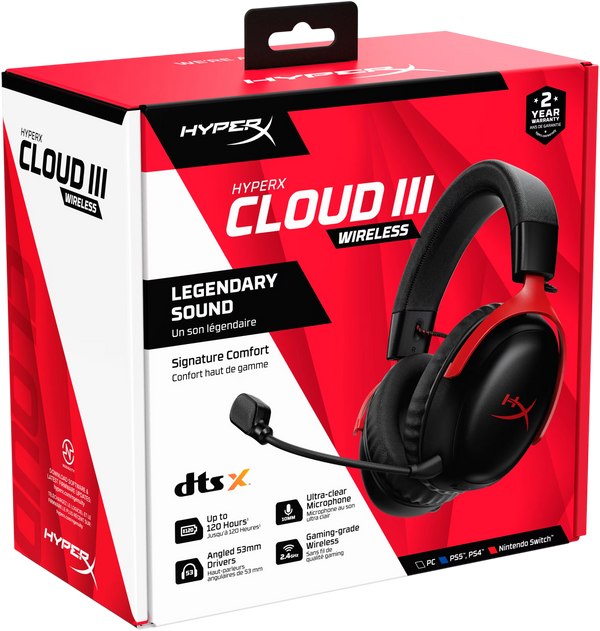 HYPERX CLOUD 3 WIRELESS - BLACK RED