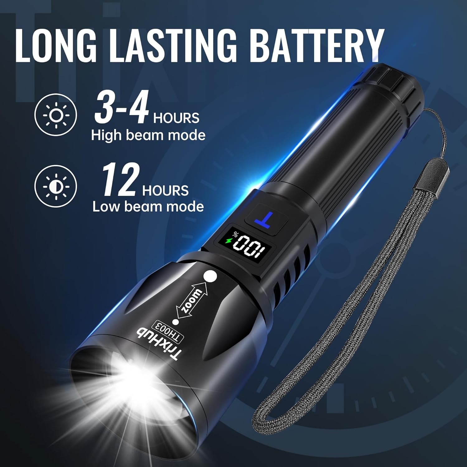 TRIXHUB RECHARGABLE FLASHLIGHT WITH ZOOM FEATURE