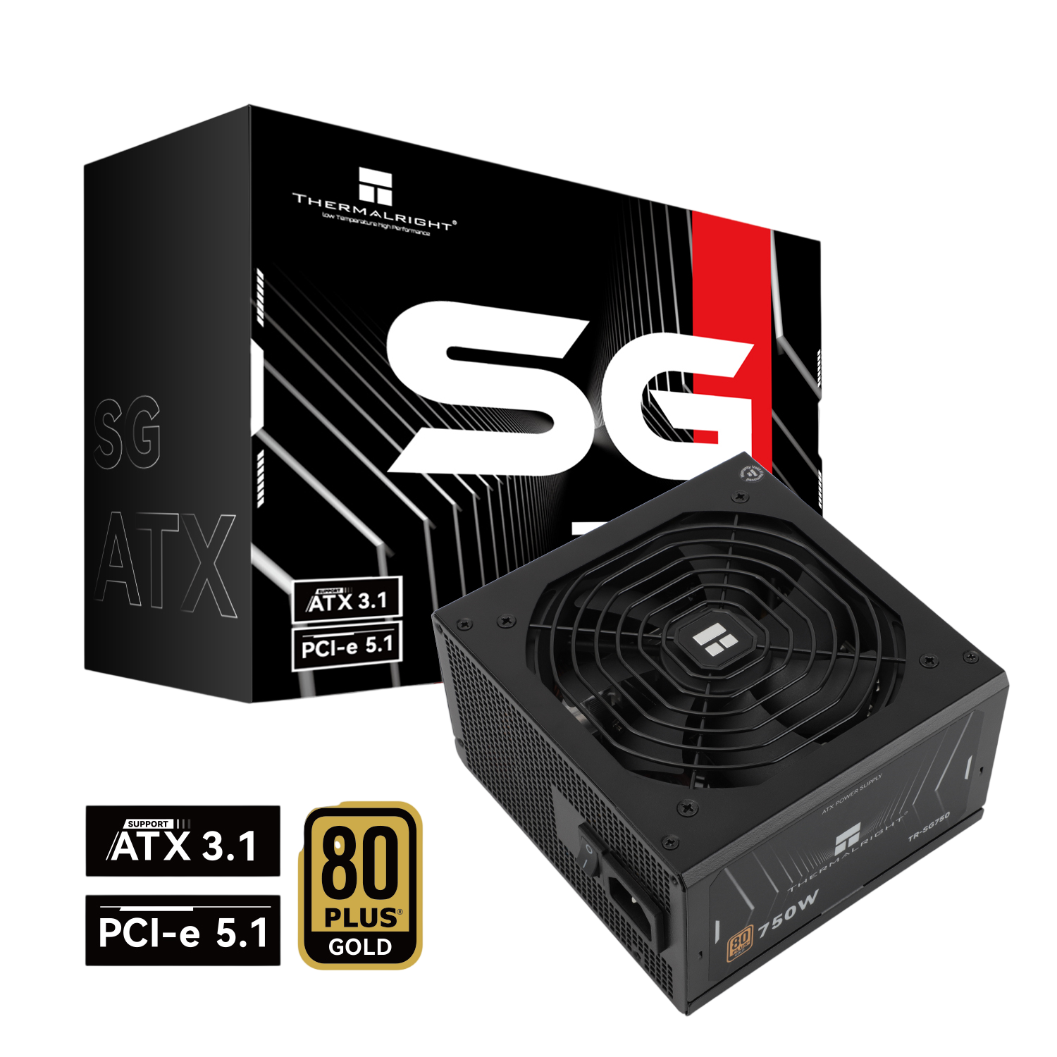 THERMALRIGHT 750W 80 PLUS GOLD ATX 3.1 FULLY MODULAR - BLACK