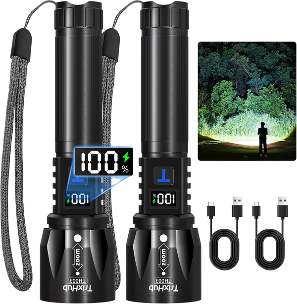 TRIXHUB RECHARGABLE FLASHLIGHT WITH ZOOM FEATURE