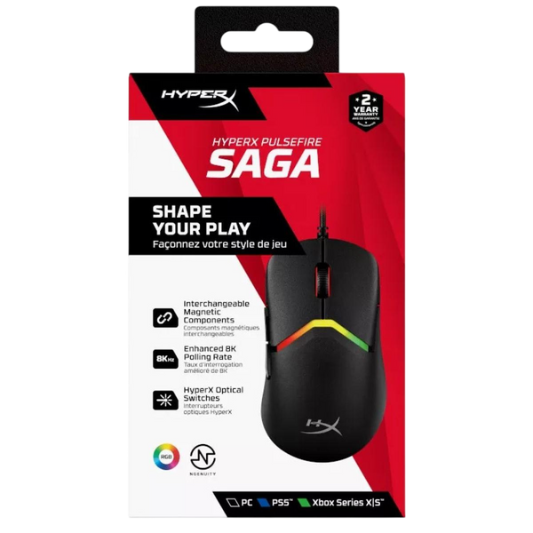 HYPERX PULSEFIRE SAGA WIRED - BLACK