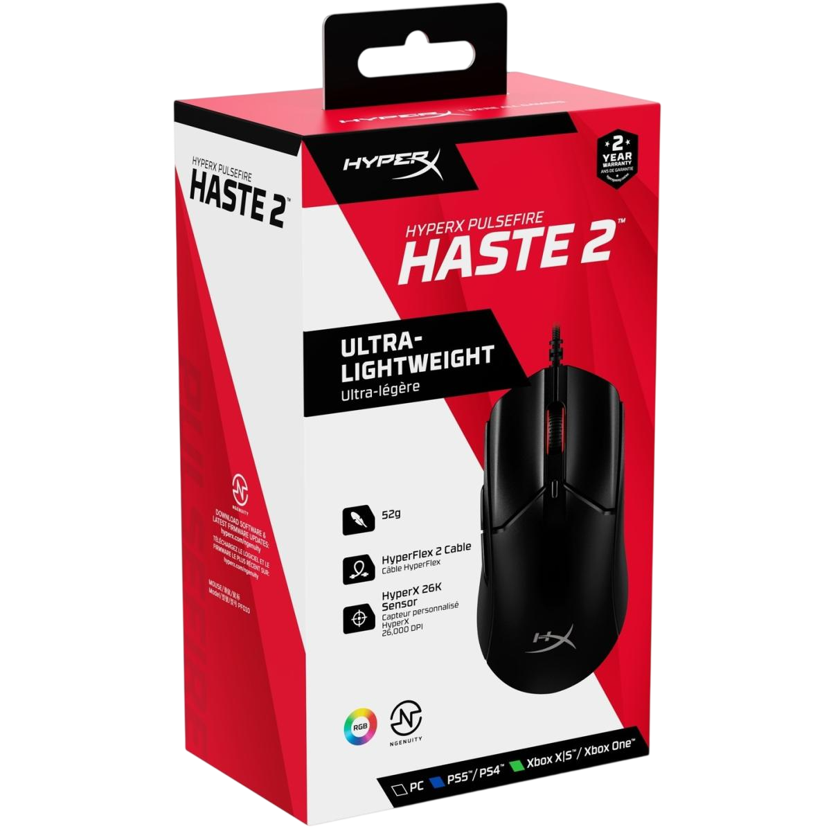 HYPERX PULSEFIRE HASTE 2 ULTRA LIGHTWEIGHT WIRED - BLACK