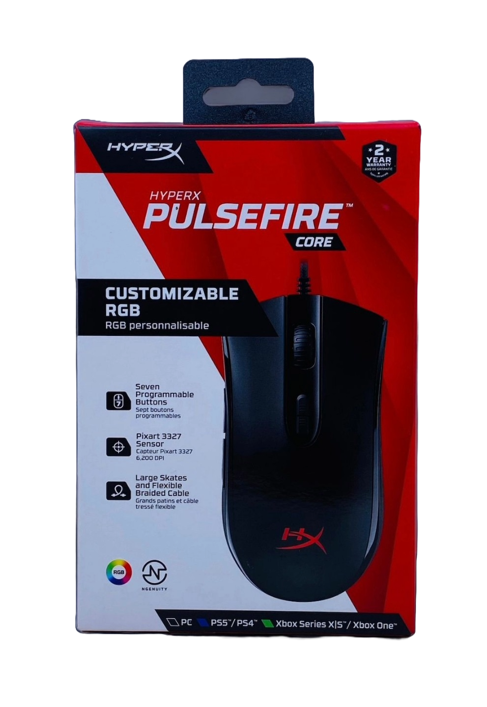HYPERX PULSEFIRE CORE WIRED - BLACK