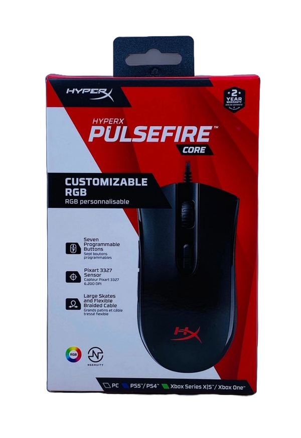 HYPERX PULSEFIRE CORE WIRED - BLACK