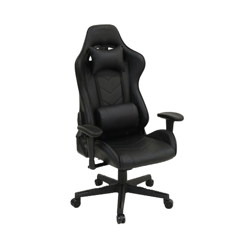 GAMING CHAIR BLACK PU LEATHER | HIGH BACK DESIGN | ADJUSTABLE ARMRESTS | UP TO 150KG CAPACITY