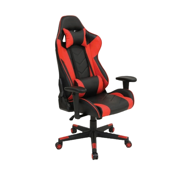 GAMING CHAIR RED PU LEATHER | HIGH BACK DESIGN | ADJUSTABLE ARMRESTS | UP TO 150KG CAPACITY