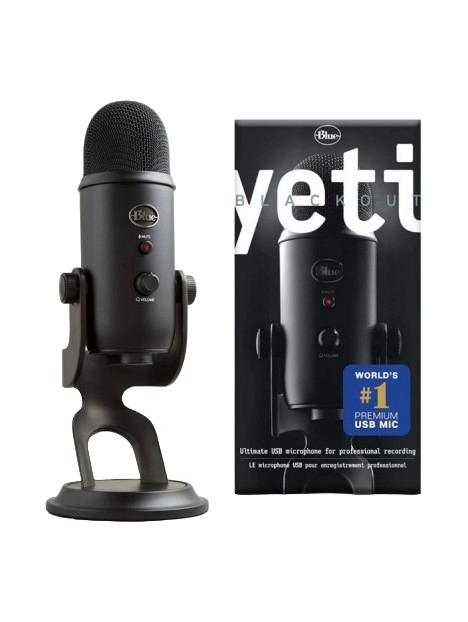 BLUE YETI BLACK USB MICROPHONE FOR STREAMING AND PODCAST