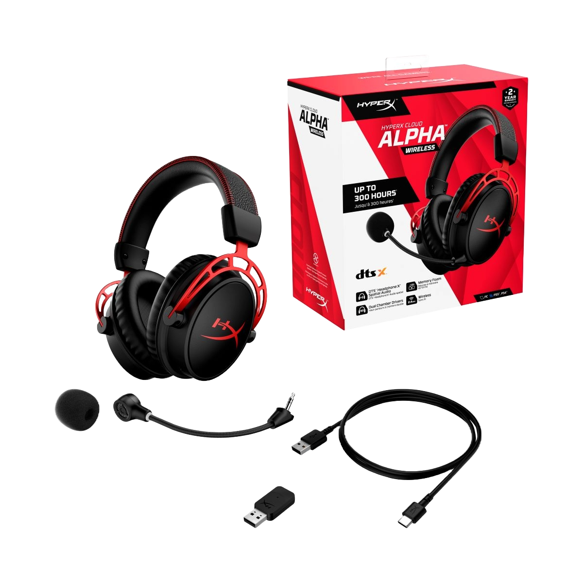 HYPERX CLOUD ALPHA WIRELESS - BLACK RED