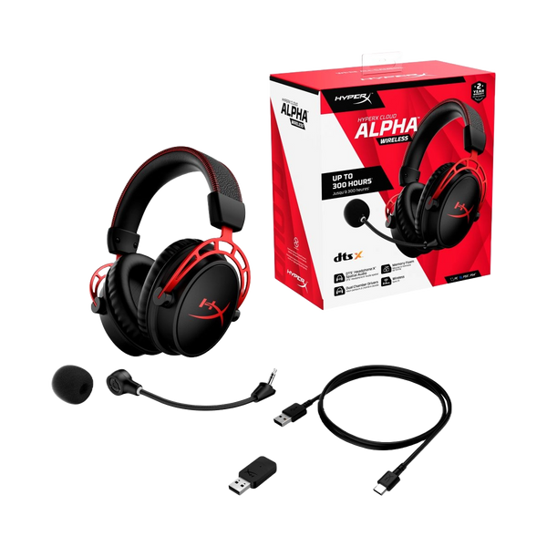 HYPERX CLOUD ALPHA WIRELESS - BLACK RED