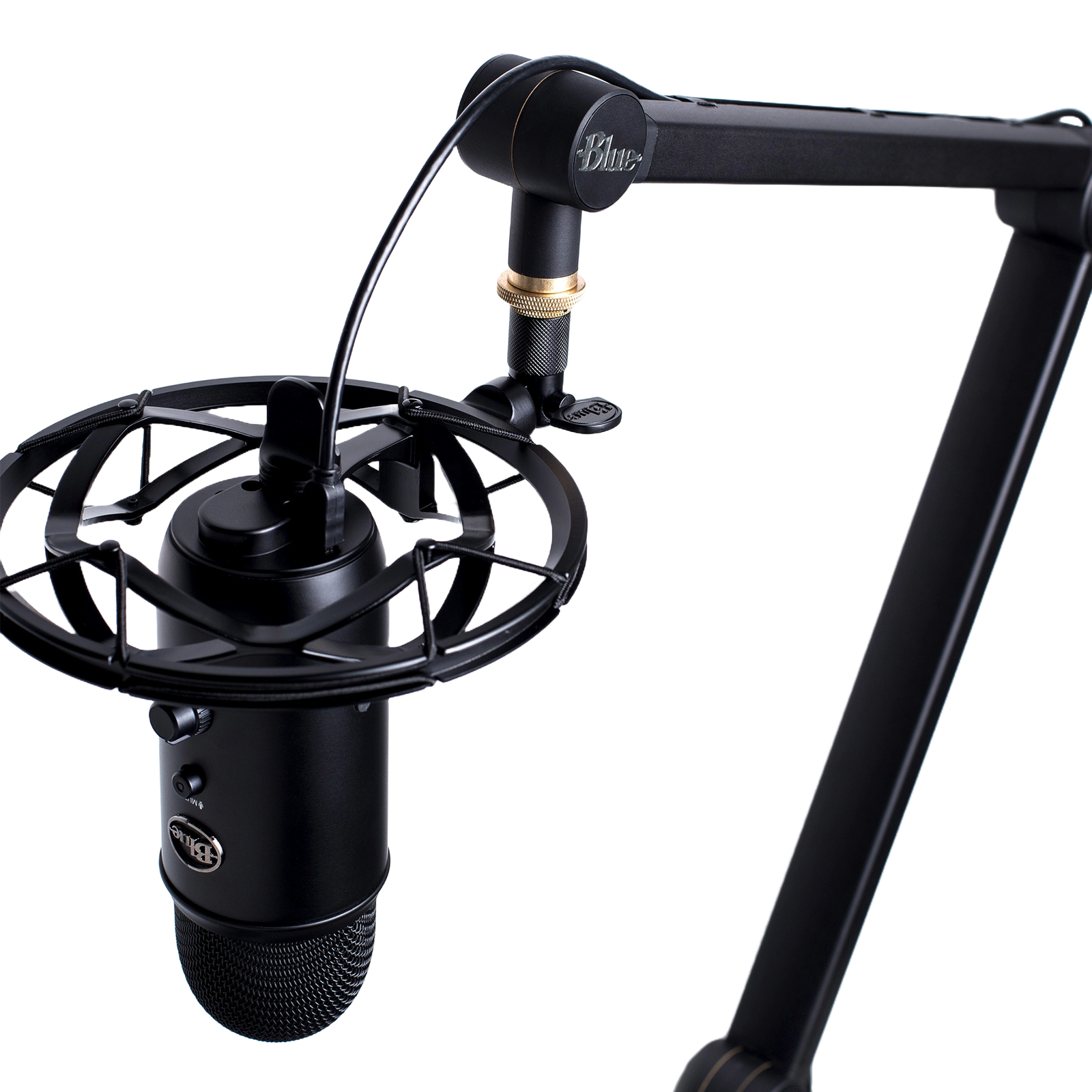 BLUE YETICASTER USB MICROPHONE WITH BOOM ARM AND SHOCK MOUNT FOR STREAMING AND PODCAST