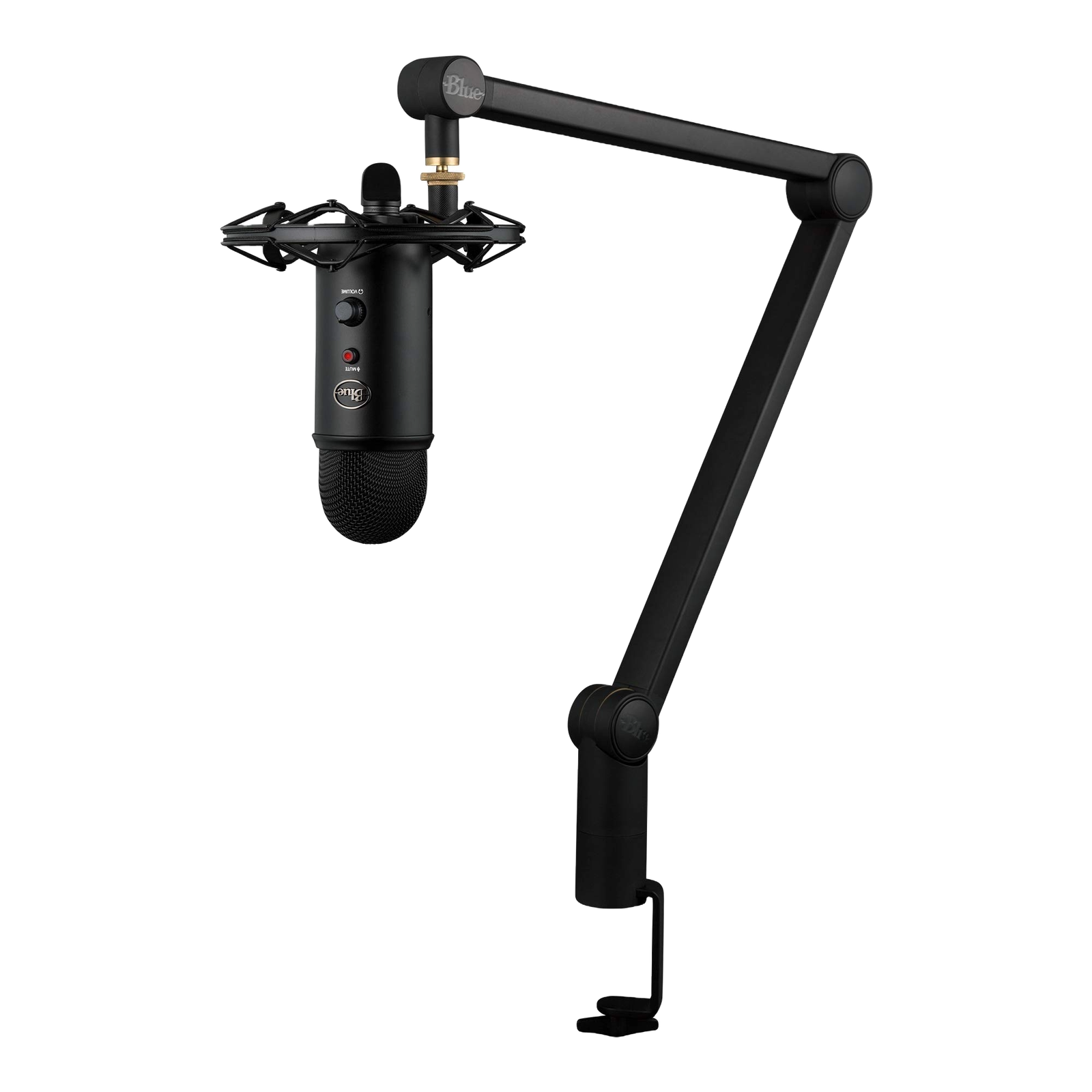 BLUE YETICASTER USB MICROPHONE WITH BOOM ARM AND SHOCK MOUNT FOR STREAMING AND PODCAST