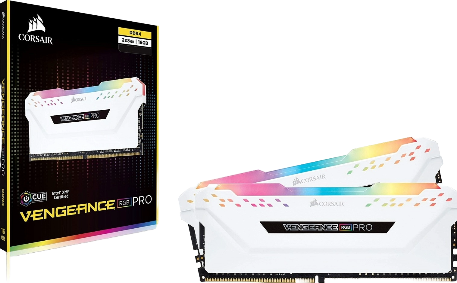 CORSAIR VENGEANCE RGB PRO 16GB (2x8GB) DDR4 3200MHz CL16 - WHITE