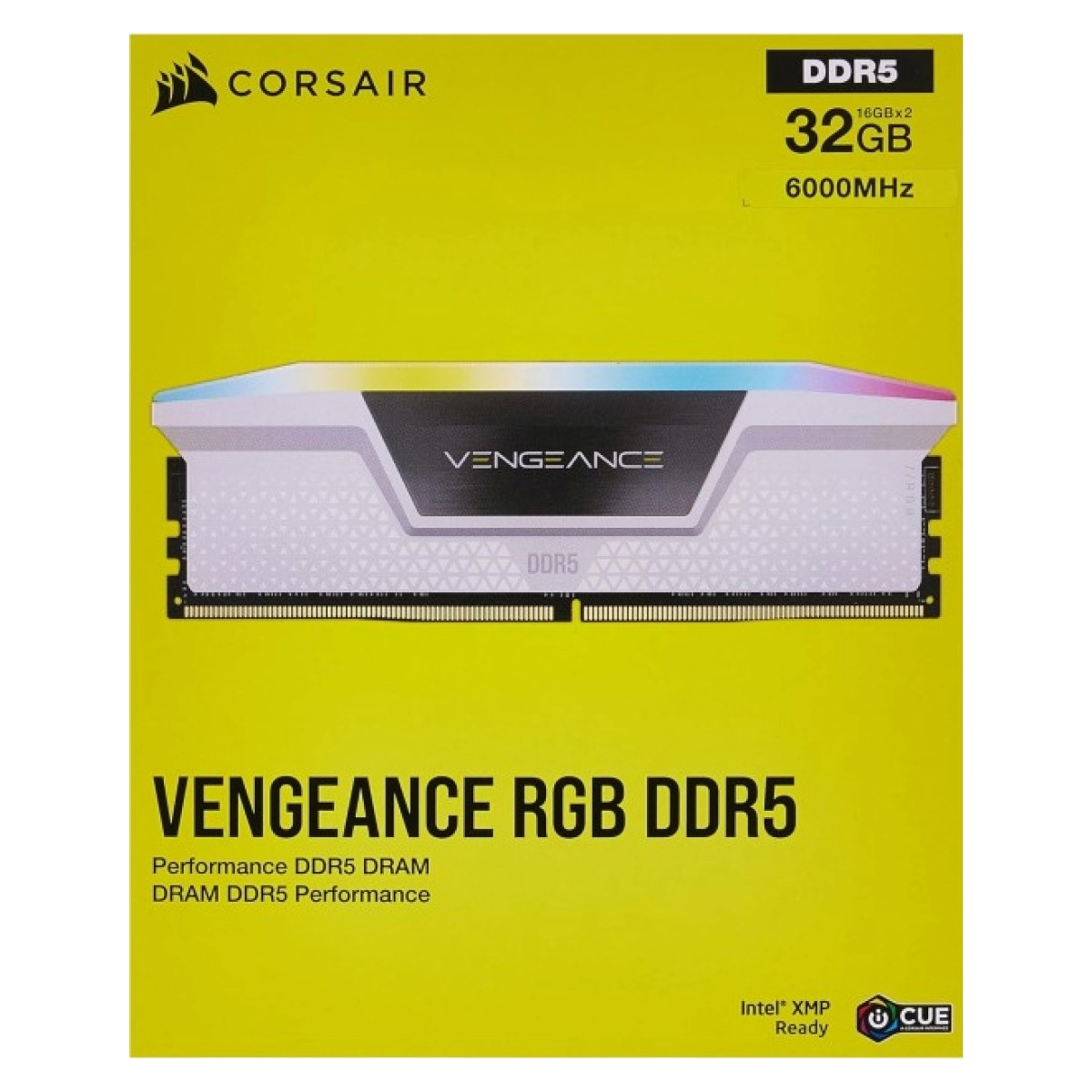 CORSAIR VENGEANCE RGB 32GB (2x16GB) DDR5 6000MHz CL36 - WHITE