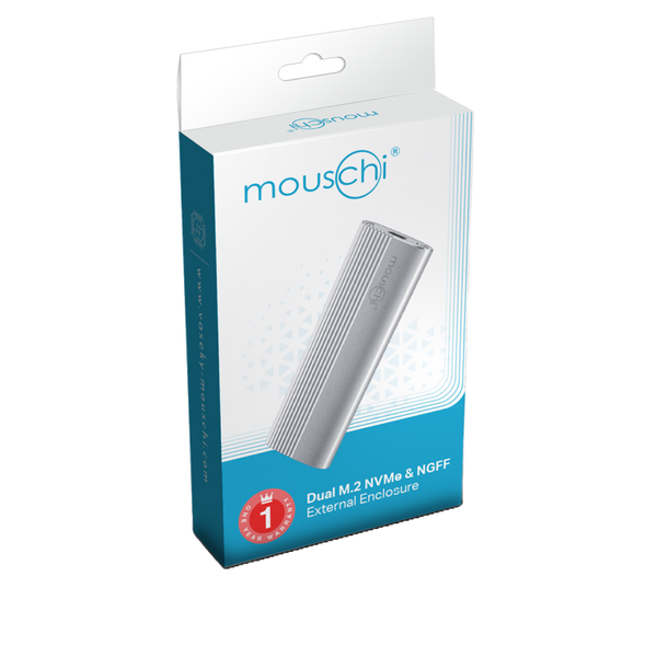 MOUSCHI M.2 NVME &amp; SATA TYPE-C 3.2 EXTERNAL ENCLOSURE