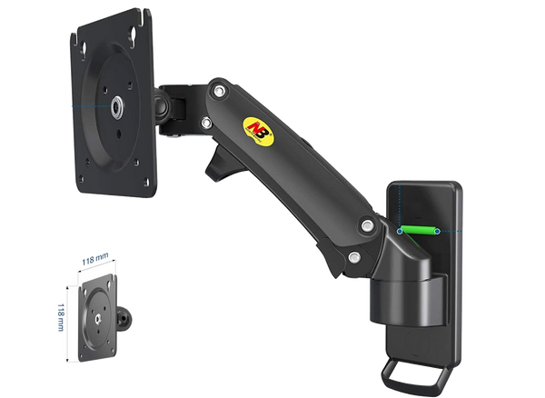 NB F120 GAS SPRING FULL MOTION WALL MONITOR ARM