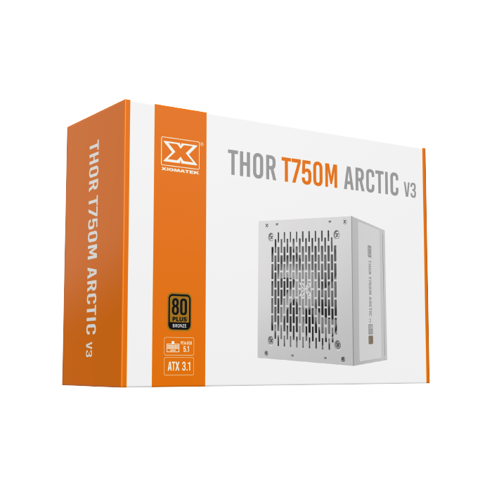 XIGMATEK THOR T750M ARCTIC V3 750W 80 PLUS BRONZE ATX 3.1 FULLY MODULAR - WHITE