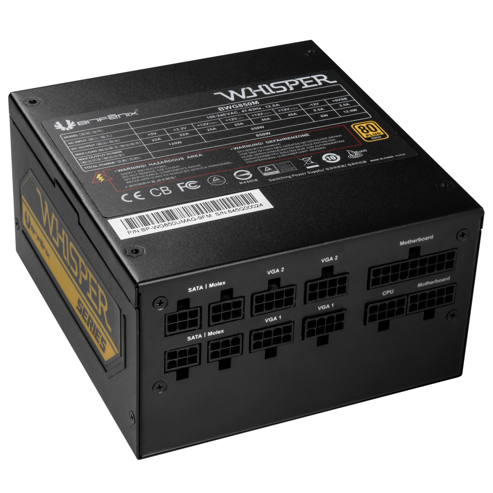 BITFENIX WHISPER 850W GOLD FULLY MODULAR