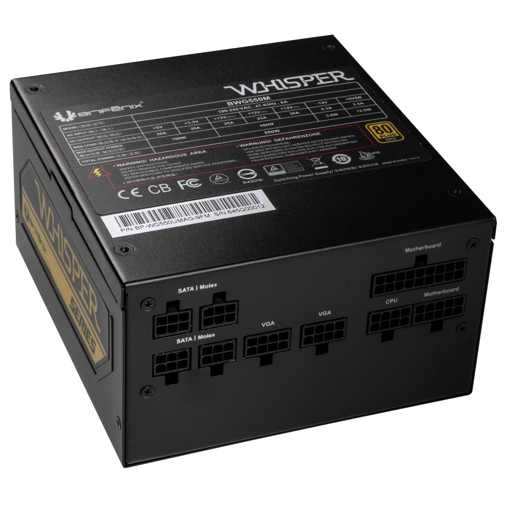 BITFENIX WHISPER 550W GOLD FULLY MODULAR
