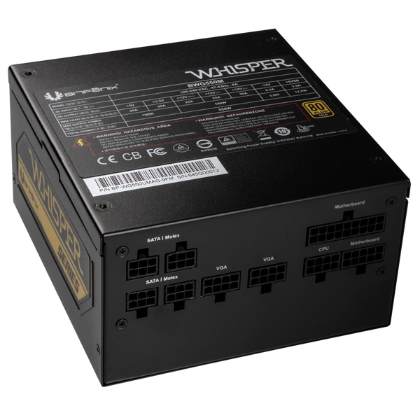 BITFENIX WHISPER 550W GOLD FULLY MODULAR