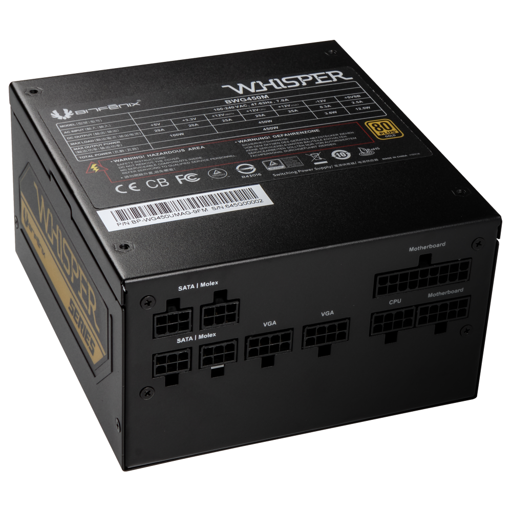 BITFENIX WHISPER 450W GOLD FULLY MODULAR