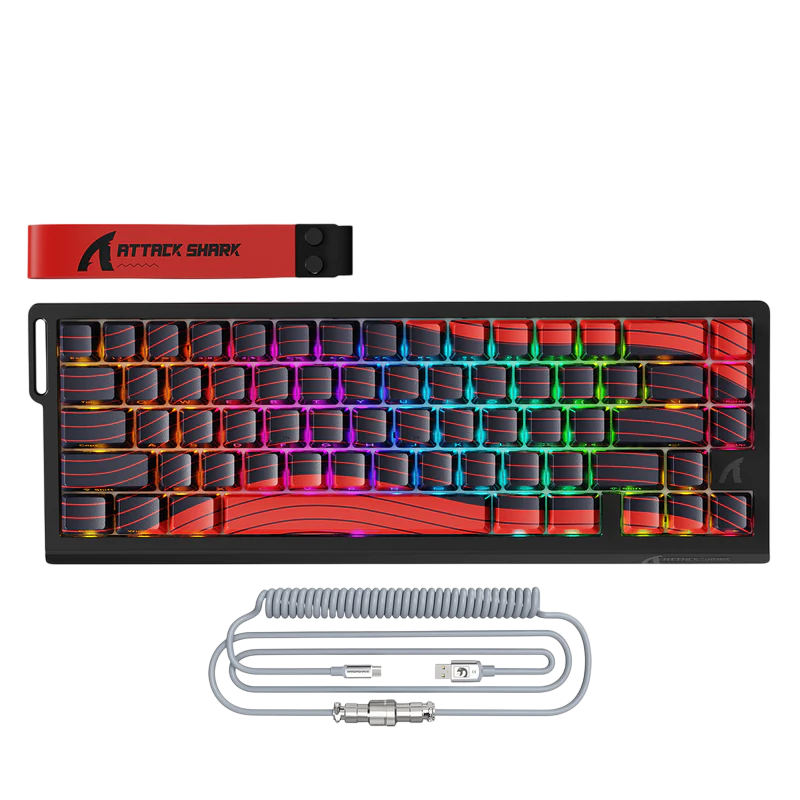 ATTACK SHARK X68 PRO HE - BLACK RED CONTOURS