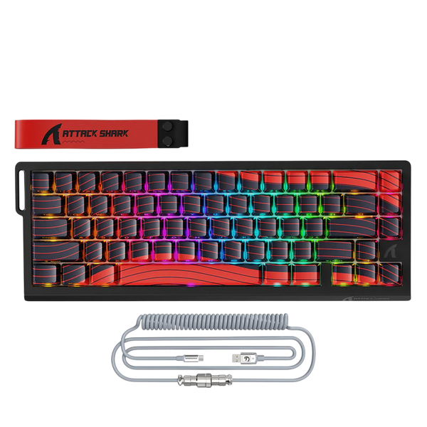 ATTACK SHARK X68 PRO HE - BLACK RED CONTOURS
