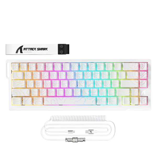 ATTACK SHARK X68 PRO HE - WHITE CONTOURS