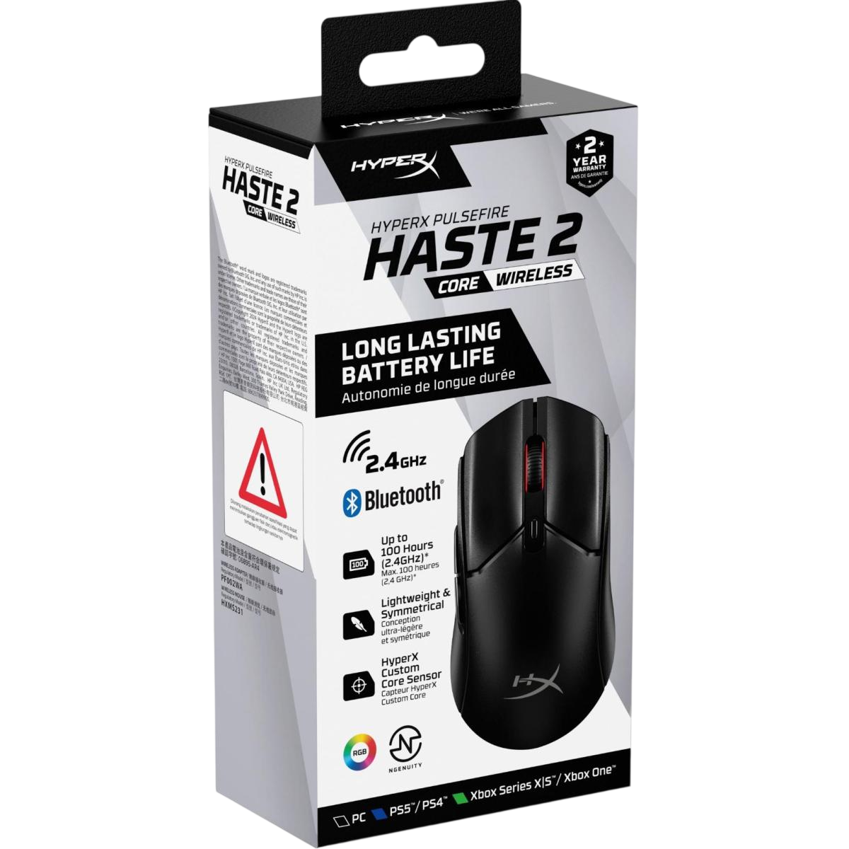 HYPERX PULSEFIRE HASTE 2 CORE WIRELESS - BLACK