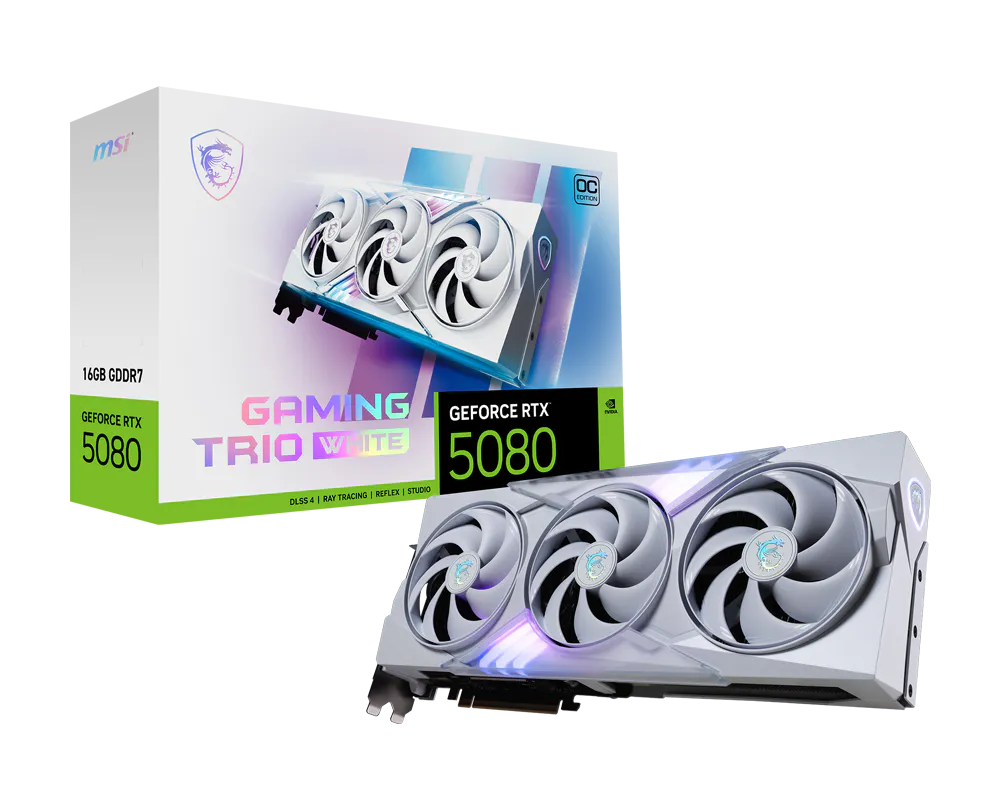 MSI GEFORCE RTX 5080 16GB GAMING TRIO OC EDITION - WHITE