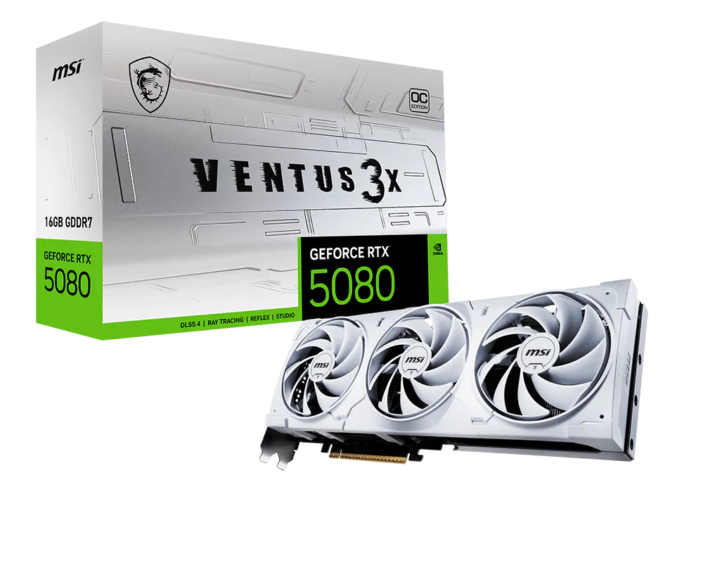 MSI GEFORCE RTX 5080 16GB VENTUS 3X OC EDITION - WHITE