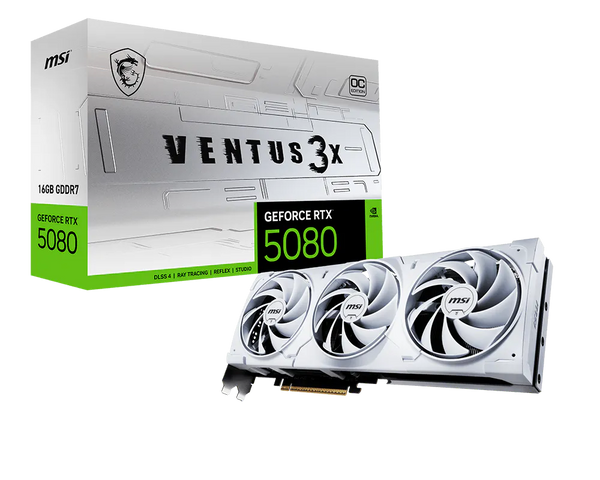 MSI GEFORCE RTX 5080 16GB VENTUS 3X OC EDITION - WHITE