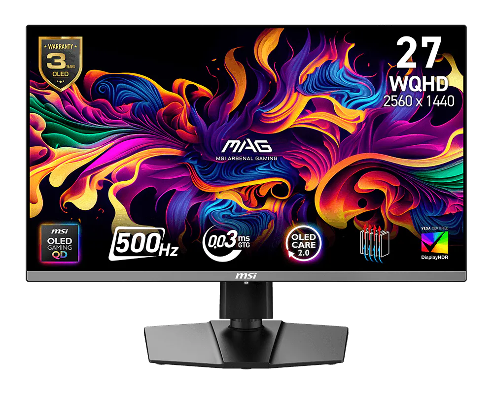 MSI MAG 272QP QD-OLED X50 27" WQHD 500HZ 0.03MS QD-OLED PANEL