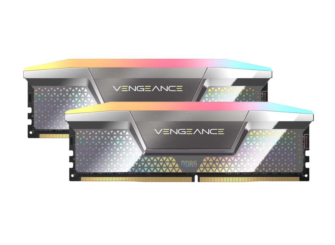 CORSAIR VENGEANCE RGB CUDIMM 48GB (2x24GB) DDR5 7000MHz CL36 - CHROME