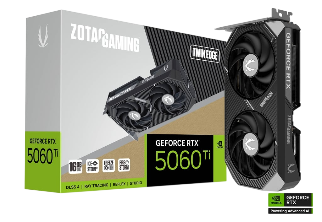 ZOTAC GEFORCE RTX 5060 TI 16GB TWIN EDGE OC EDITION - BLACK