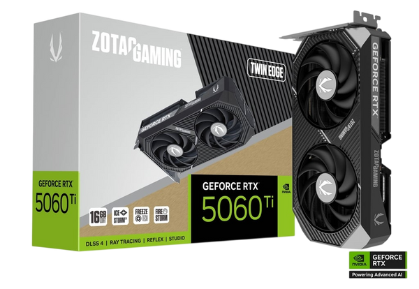 ZOTAC GEFORCE RTX 5060 TI 16GB TWIN EDGE OC EDITION - BLACK