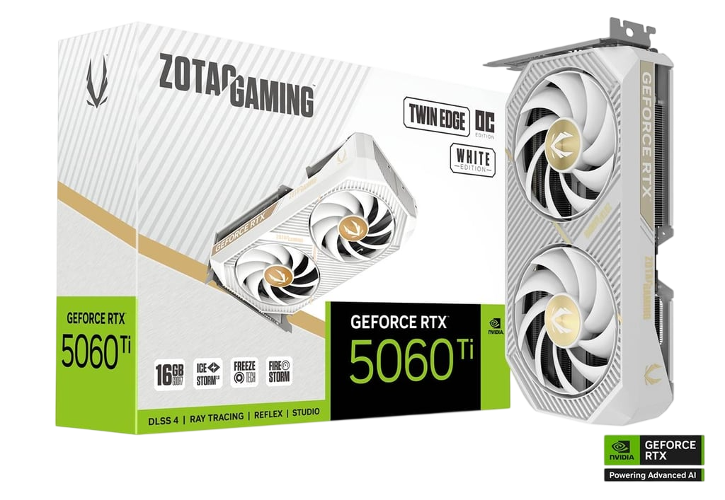 ZOTAC GEFORCE RTX 5060 TI 16GB TWIN EDGE OC EDITION - WHITE