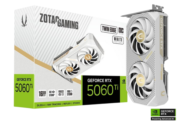 ZOTAC GEFORCE RTX 5060 TI 16GB TWIN EDGE OC EDITION - WHITE