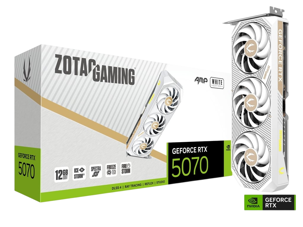 ZOTAC GEFORCE RTX 5070 12GB AMP OC EDITION - WHITE