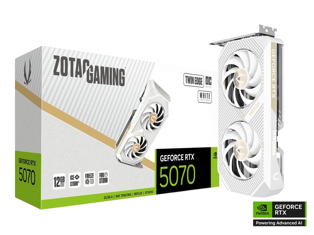 ZOTAC GEFORCE RTX 5070 12GB TWIN EDGE OC EDITION - WHITE