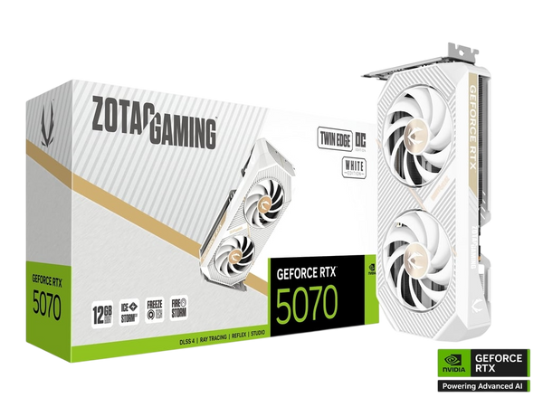 ZOTAC GEFORCE RTX 5070 12GB TWIN EDGE OC EDITION - WHITE