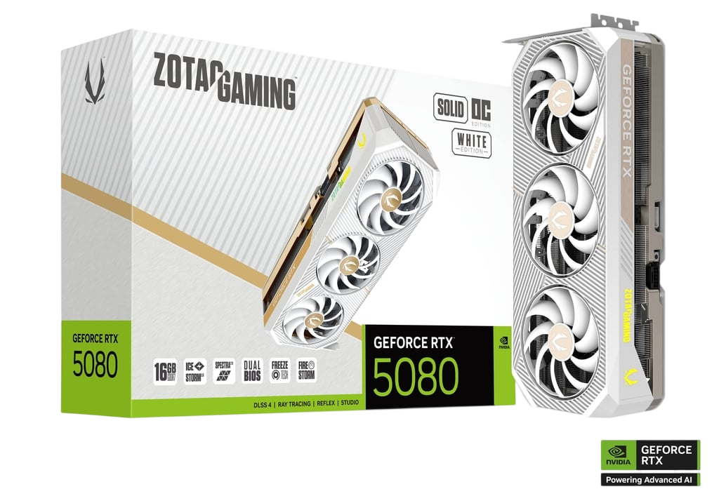 ZOTAC GEFORCE RTX 5080 16GB SOLID OC EDITION - WHITE