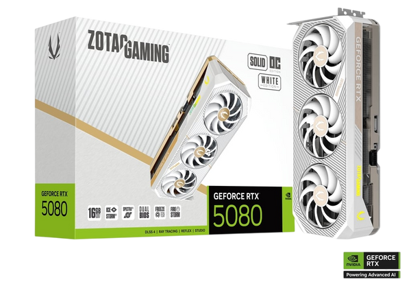ZOTAC GEFORCE RTX 5080 16GB SOLID OC EDITION - WHITE