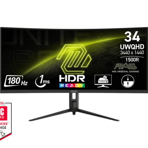 MSI MAG 342CQR E2 34" UWQHD 180HZ CURVED GAMING MONITOR